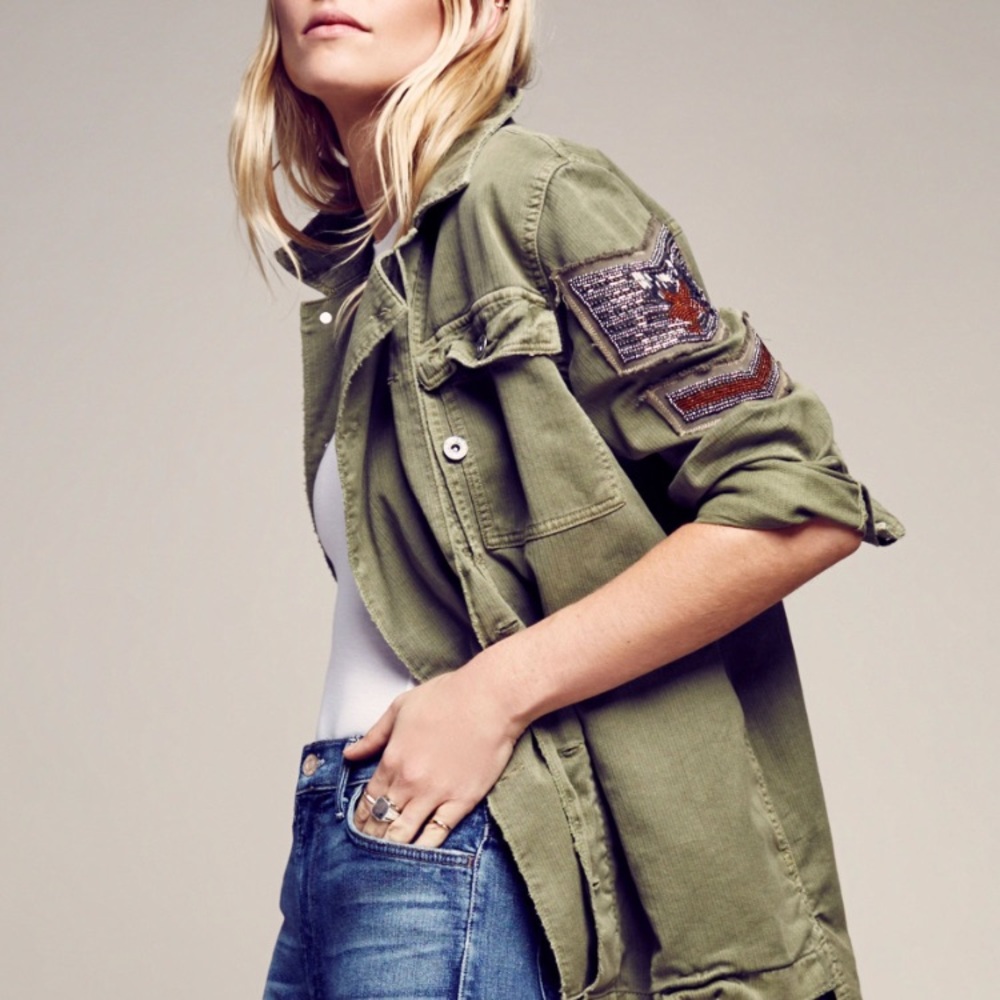 Free People Embellished Military Jacket